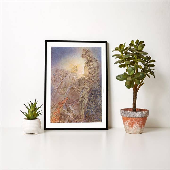 Found Image Press – wholesale Art print – Art Print KF-170 Knight with Magic Child1