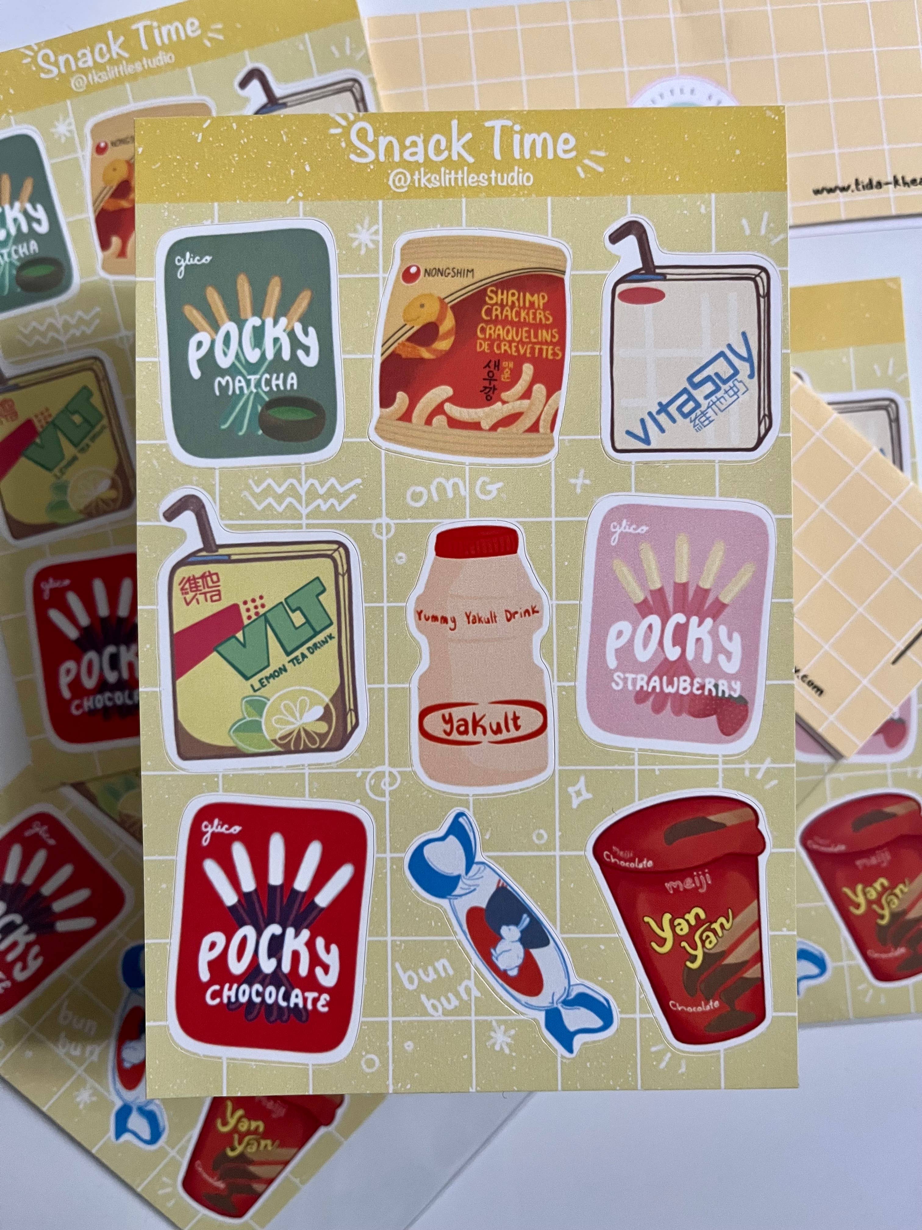 TK's Little Studio – wholesale Sticker – Asian Snack Time Sticker Sheet1