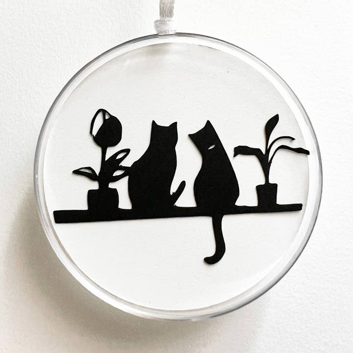 Prydnad - Katter och växter svartvit dekor för wholesale av Squirrel Tacos Papercuts