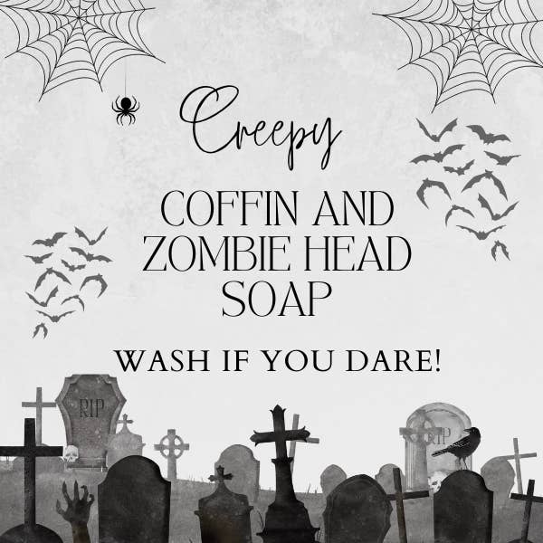 Plunk Soap and Candle Company - Wholesale Bar Soap - Spooky Coffin and Zombie Head Soap: Halloween items 4