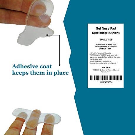 mbleaf - Vendita all'ingrosso Lenzuola per culla/lettino - Nose Gel Pad - Nose Protector for Mask (Small - Caso da 2)