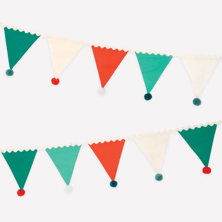 Ghirlanda di Bandiere con Pompom di Natale per la vendita all'ingrosso da parte di Meri Meri