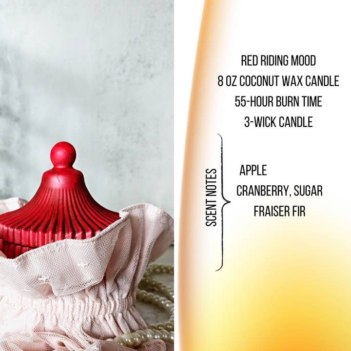 Zyndl - Wholesale Jar/Filled Candle - RED RIDING MOOD | Coconut Wax Candle | Frasier Fir and Apple