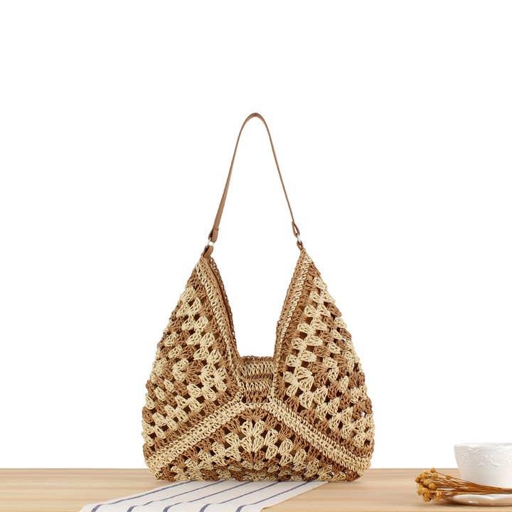 Wholesalesir - Wholesale Beach Bag - Fashionable Straw Woven Bag Vacation Commuting Shoulder Bag