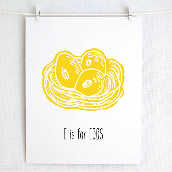 E comme Œufs Illustration Imprimée pour la vente par Jamie Palmer Keating