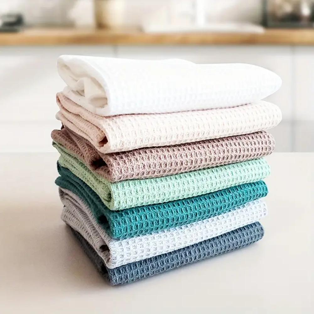 Re:gn - Wholesale Towel Set - 100% Cotton Waffle Weave Cleaning Towels - 4 Pack | Absorbent & Durable Towels for Kitchen & Home11