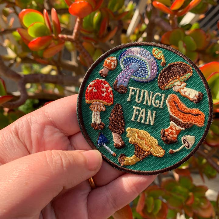 Anna Seed Art - Wholesale Patch - Iron-On Patch - Fungi Fan - Cute fabric patch1