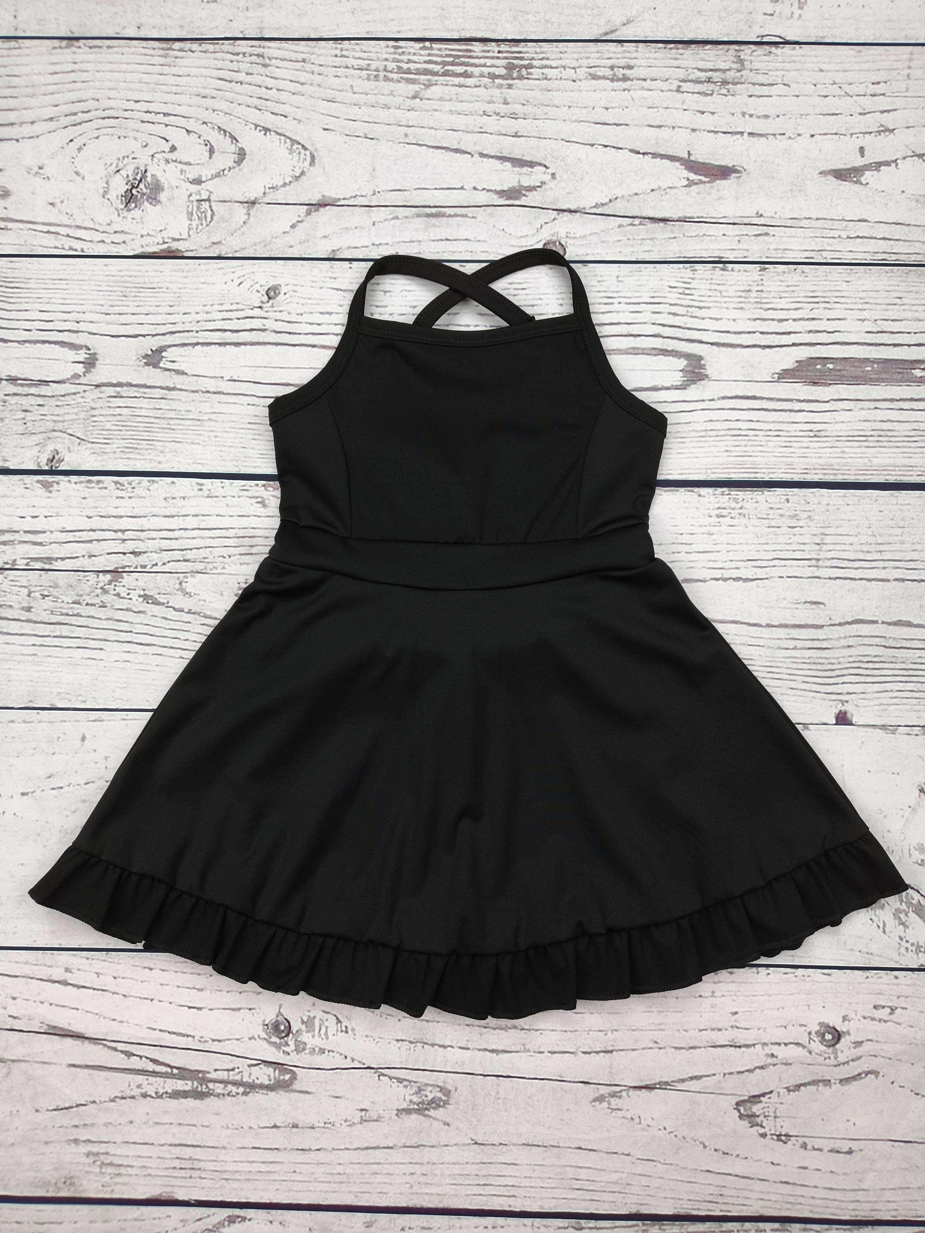 sassy kids palace - Wholesale Athletic Dress - Kids - Black Girls Athletic Dress with Ruffle