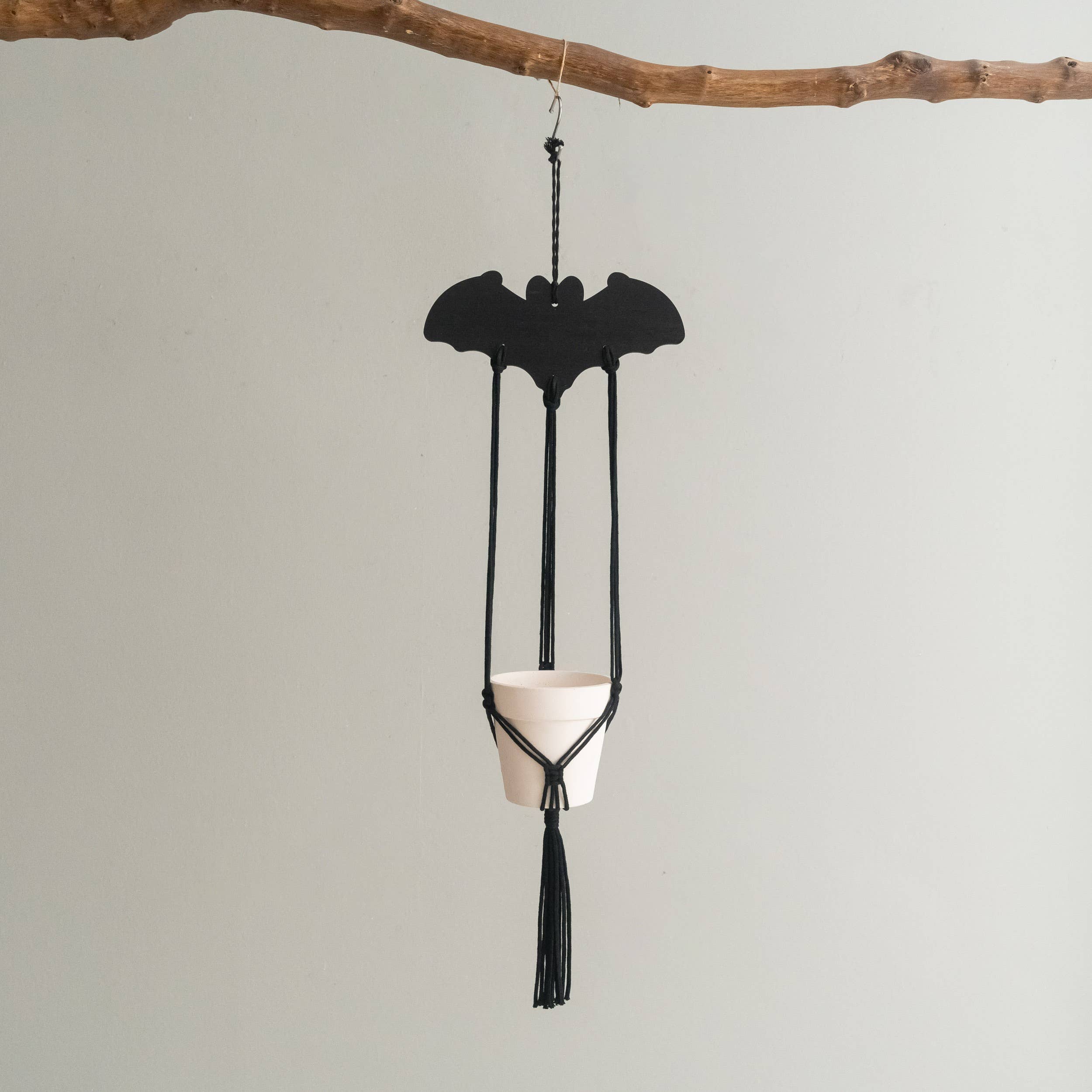 BeanDaikon – Engroshandel Hængende plantekasse – Gotisk Macramé Planteophæng Halloween Dekoration I9812