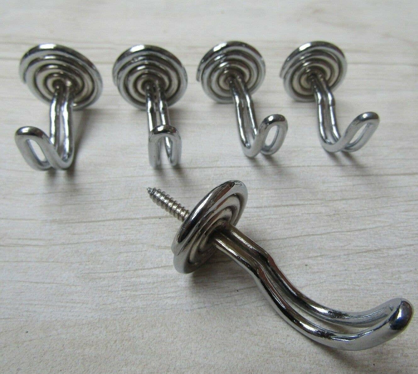 IronmongeryWorld – wholesale Wall hook – Pack of 5 Wire Swirl cup mug Hook Polished Chrome0