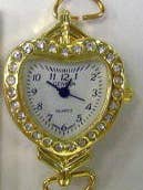 12 Gold Rhinestone Loop Watch Faces for wholesale by Time World USA