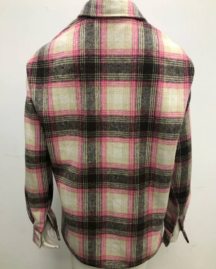 Rosa Clothing - Wholesale Shirt Jacket/Shacket - Women's - Contrasting long-sleeved brushed plaid jacket0