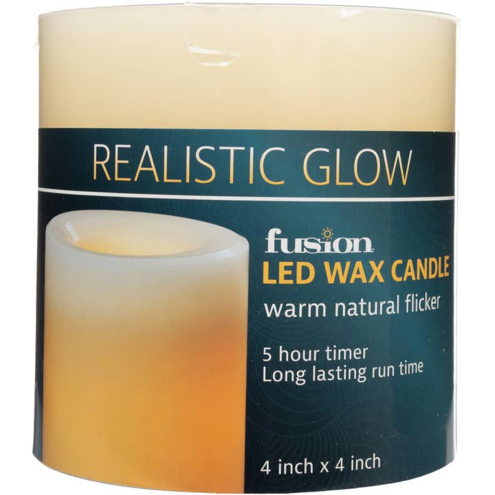 4" x 4" Flameless LED Pillar Candle w/Timer Cream for wholesale by ScentSationals