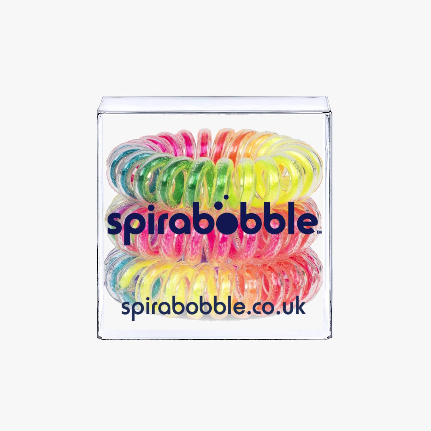 SpiraBobble – wholesale Hair tie – Box of Rainbow Colored Spiral Hair Ties / Hair Bands