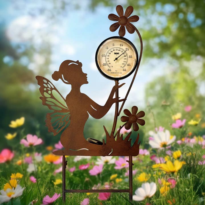 Solar-Feen-Thermometer Gartenpfahl Außendekoration für den Großhandel von Liffy
