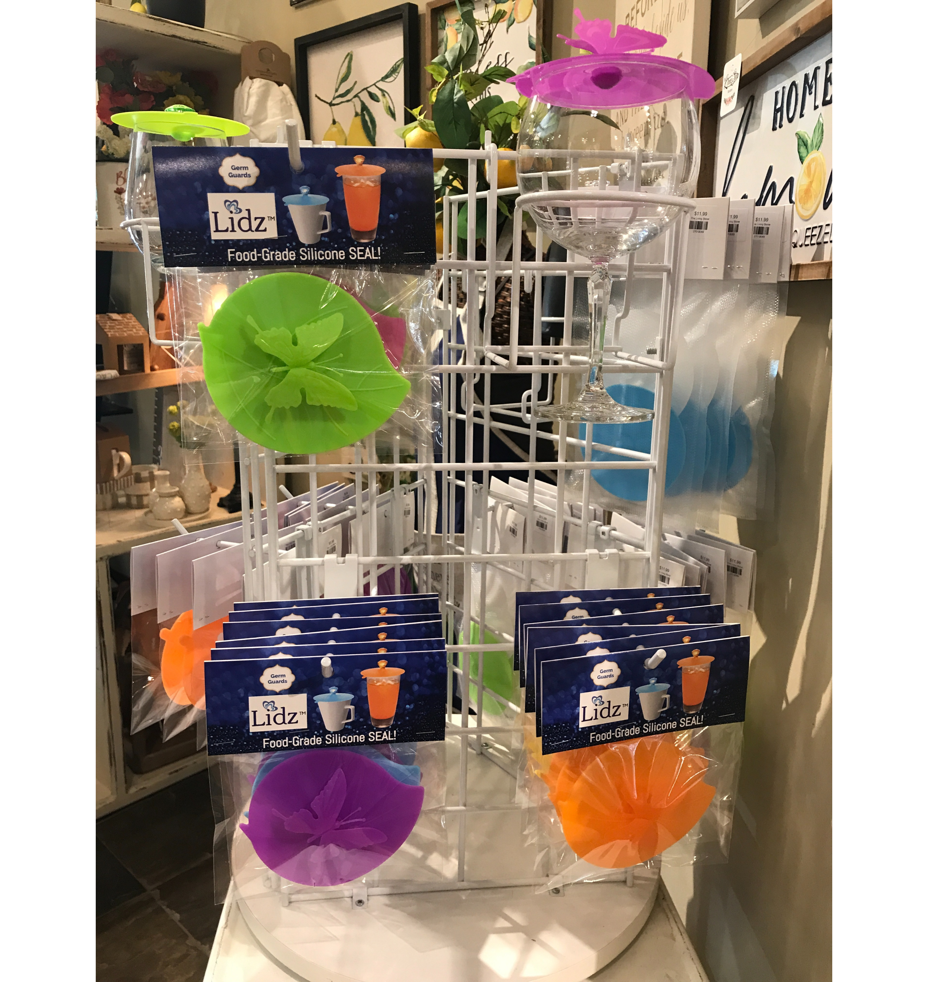 Lidz, LLC – Engroshandel Display til forhandlere – Hvid 2 sidet Grid Revolverende Display Countertop0