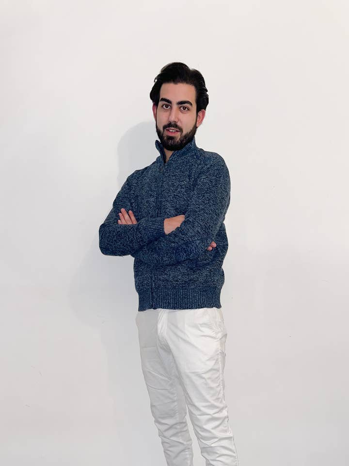 M2K 2385 WOOL AND FLEECE MEN'S CARDIGAN VEST for wholesale by LES GRENOUILLES DU MARAIS