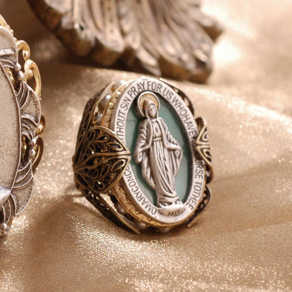 Sweet Romance Jewelry - Wholesale Cocktail/Statement Ring - Queen of Miracles Our Lady Virgin Mary Madonna Ring3