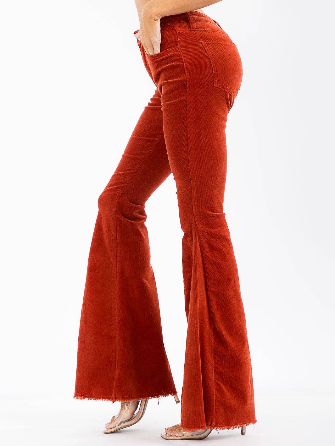 IWT Brands – wholesale Pants – Women&#x27;s – BSTSIP6144A- Corduroy high-waist bell bottom pants 4