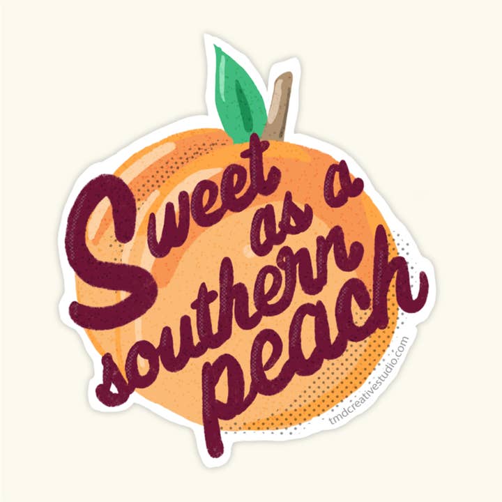Southern Peach Sticker for wholesale by TMD Creative Studio