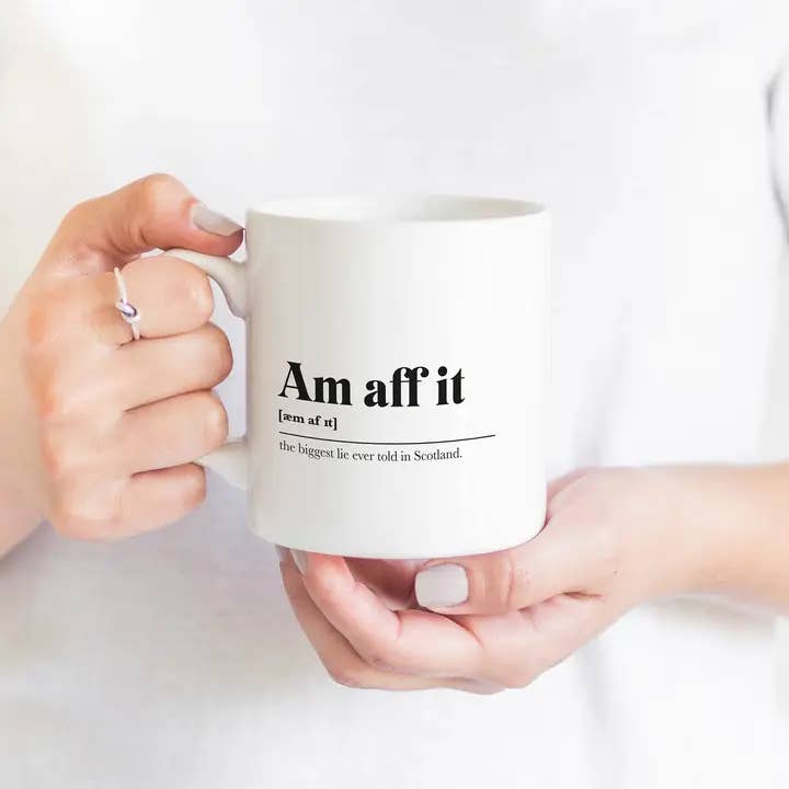 Lustiger schottischer Untersetzer „Aff It“, 9 x 9 cm, Rückseite aus Kork für den Großhandel von Lunabuloona