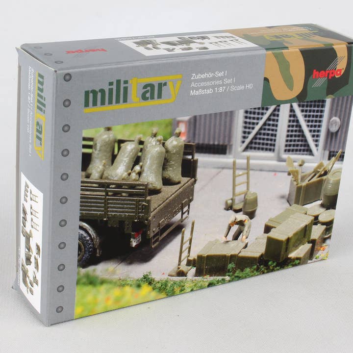 HERPA MILITARY WHEELBARROWS, SACK BARROWS, BARRELS (144 PCS) for wholesale by Daron Worldwide Trading