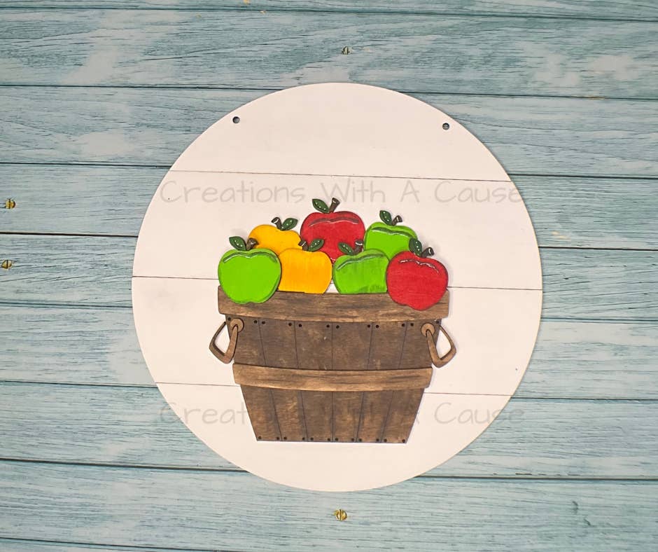 Creations With A Cause – Kit de artesanato DIY por atacado – Cesto de Maçãs Porta Redonda com Inserção de Maçãs