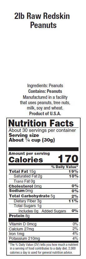 Hampton Farms - Wholesale Nuts - XL Raw Redskin Peanuts - 5lbs.2