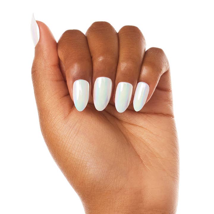 Glamnetic - Wholesale Press-On/Fake Nails - Moonlight Press-On Nails|Pearlescent White| Short Almond4
