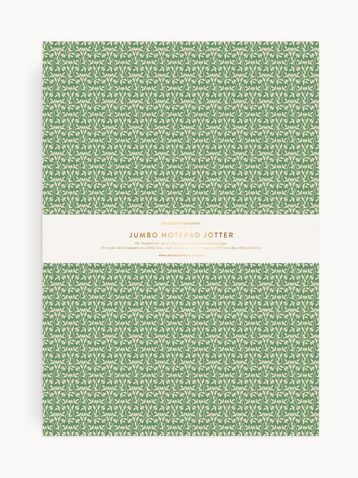 Finch Bramble Notepad Jumbo Jotter for wholesale by Bespoke Letterpress