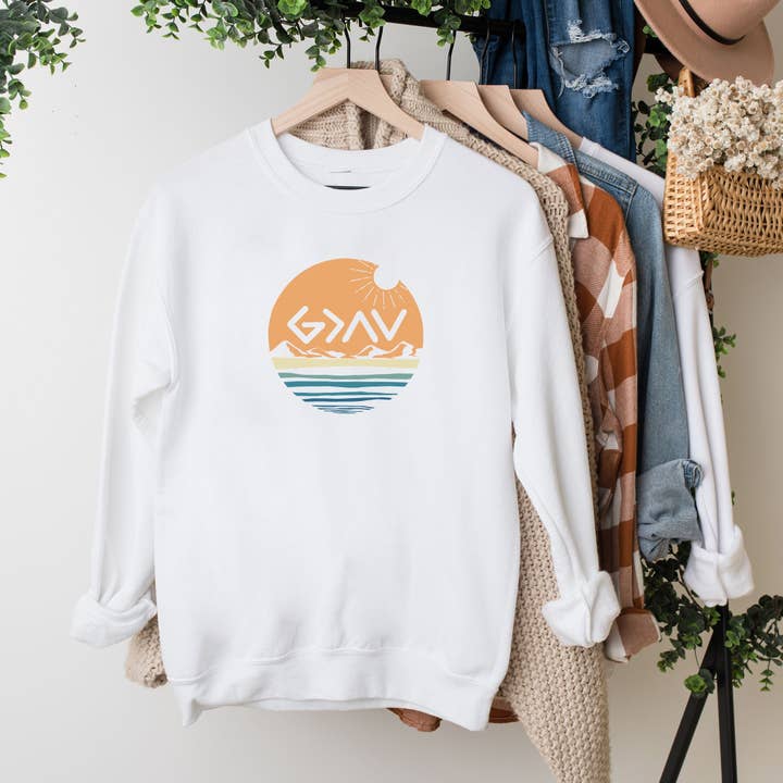 Dieu est plus grand coucher de soleil | Sweat-shirt pour la vente par Olive And Ivory Wholesale