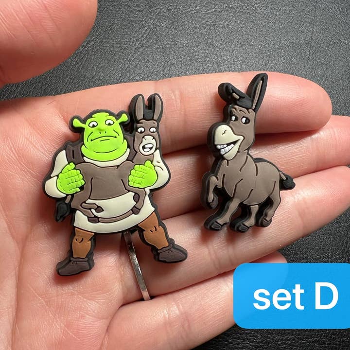 JuliesDecal - Vendita all'ingrosso Accessorio per scarpe - Unisex - Charms Shrek per scarpe Crocs - Adesivi decorativi JuliesDecal, stile anime Disney5