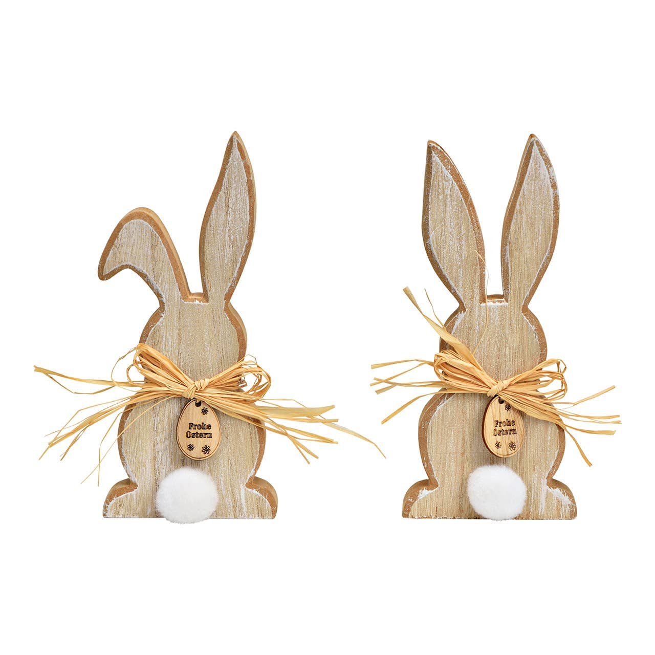 Wurm - Wholesale Decorative Figurine - Natural wooden rabbit, set of 2, (W/H/D) 8x17x2cm0