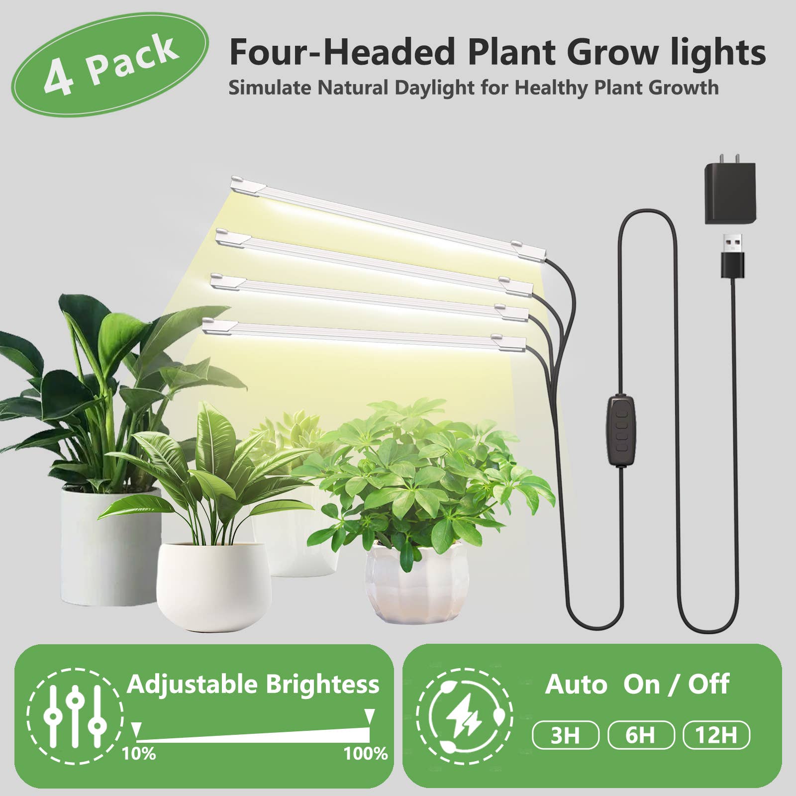 39F Inc. - Vente Supports de plantes - Support de plantes en métal à 8 niveaux avec lampe de culture pour intérieur5