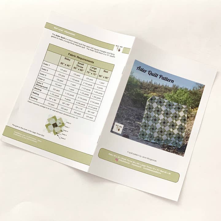 Nollie Bean – wholesale Craft sewing kit – Aster Quilt Pattern (Printed)