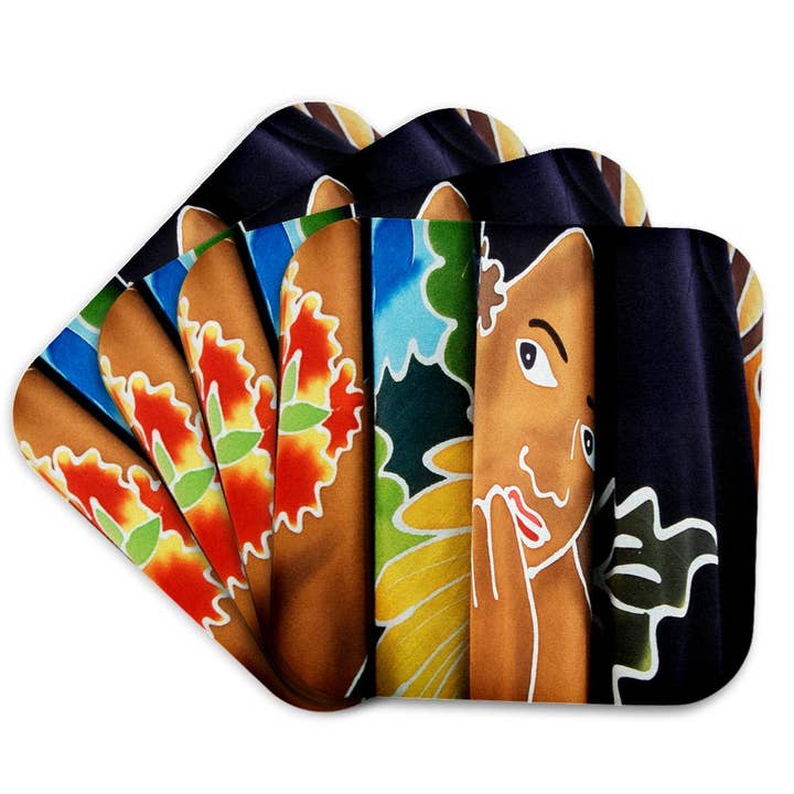 3dRose - Wholesale Coasters - 3dRose, French Polynesia, Tahiti, Papeete, Market Tahitian Pareo, wraps. , Coaster7