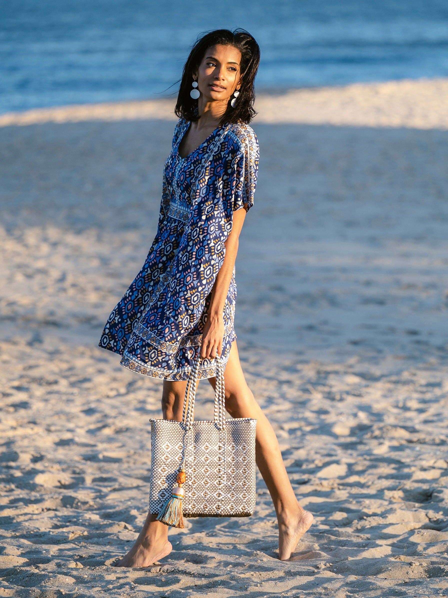 Genhappy - Wholesale Kaftan - Women's - Bali Beach Caftan Blue