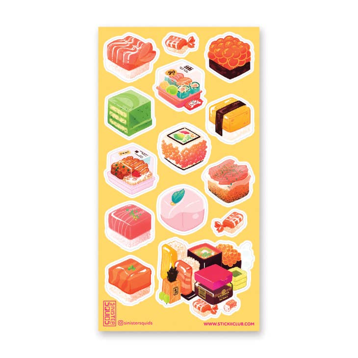 STICKII - Wholesale Sticker - Sushi Squares Sticker Sheet