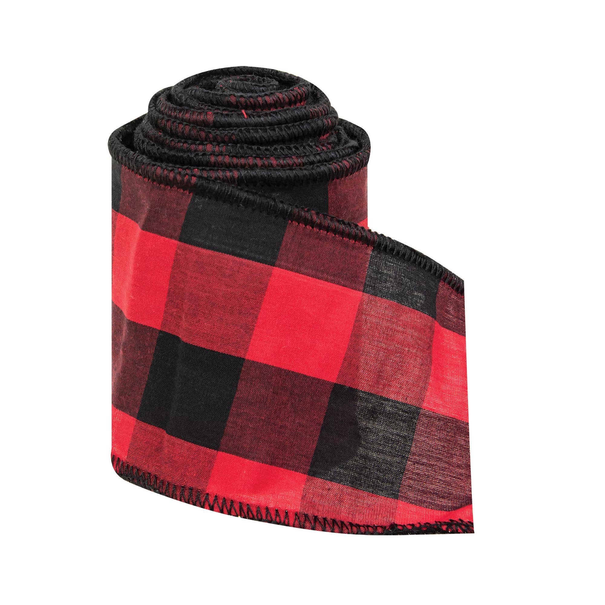 Col House Designs – wholesale Ribbon – Gift wrapping – Wired Red & Black Buffalo Check Ribbon, 3" x 9 Ft.0