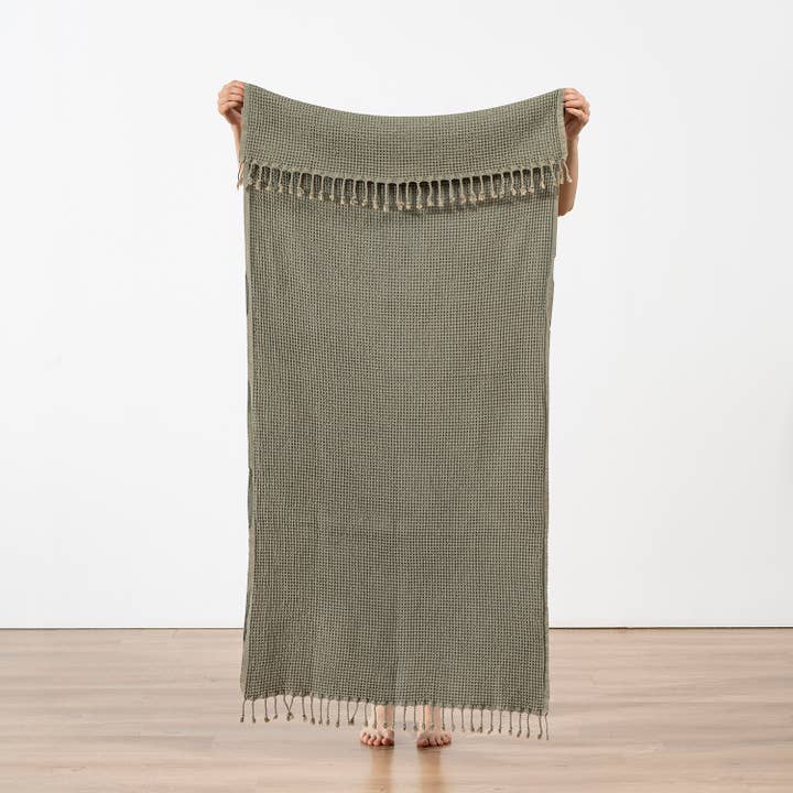 Stonewashed Waffel-Strandtuch Türkisches Hamam Fouta Vintage für den Großhandel von Kikoya