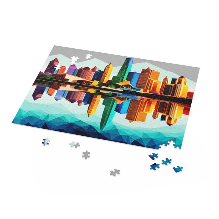 Dallas Texas Reflections Puzzel voor wholesale door See Joy Creative