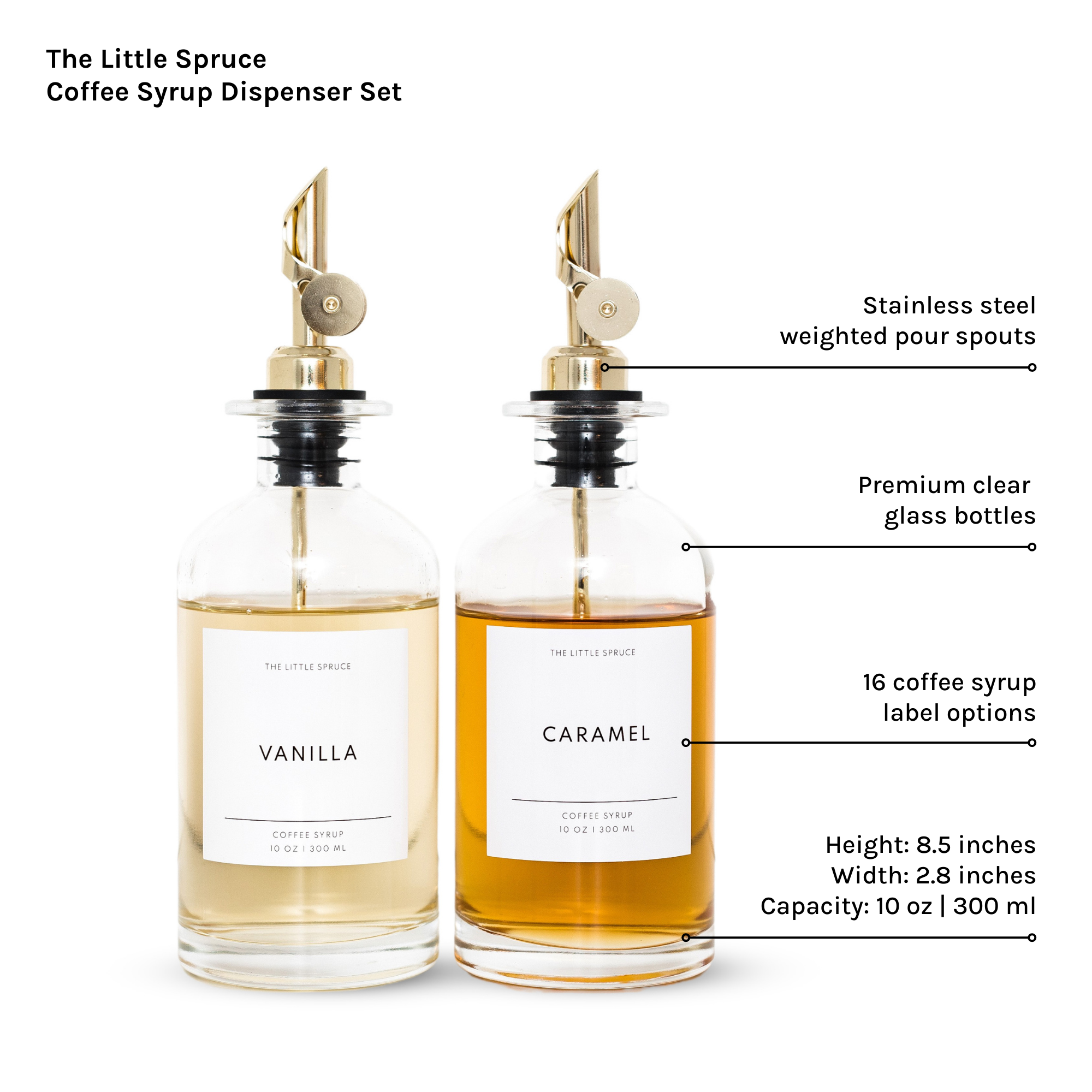 The Little Spruce Home - Wholesale Gift Bag Set/Pack - Coffee Syrup Dispenser Gift Set4