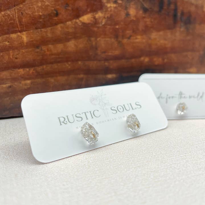 Herkimer Diamond Studs for wholesale by Rustic Souls