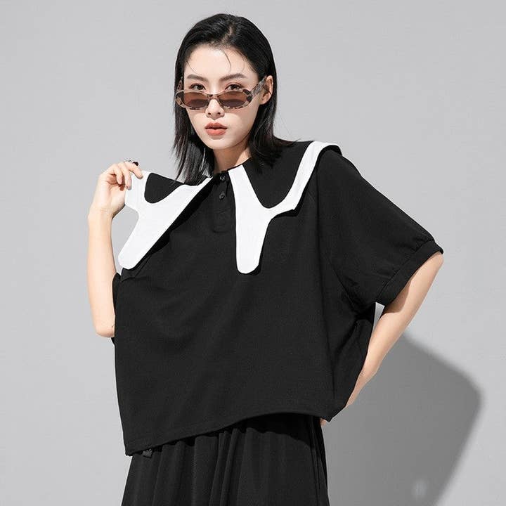 Puppenkragen Einfaches und stilvolles Kurzarm-T-Shirt und andere Ergebnisse für spring pfannen im Großhandel. Kostenlose Rücksendungen und 60-Tage-Zahlungsziel auf Faire im Trend auf Faire.