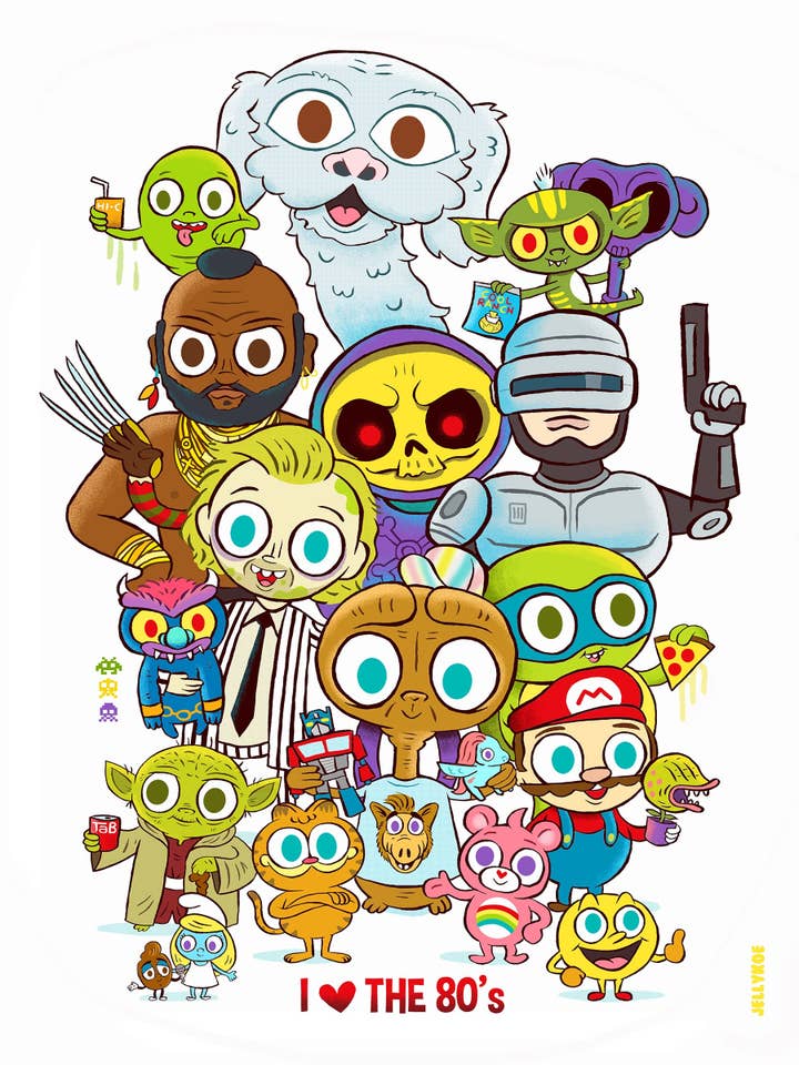 "I ❤️ the 80s" 12 x 16 poster print for wholesale by Jellykoe