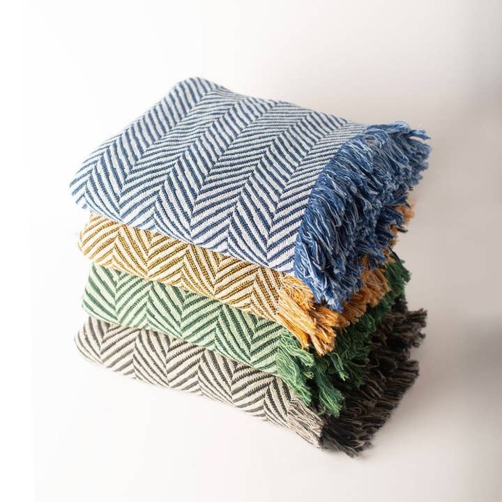 Kindly Woven - Wholesale Throw Blanket - Henry Blanket – Stone - Kindly Classic–Reversible– USAmade4