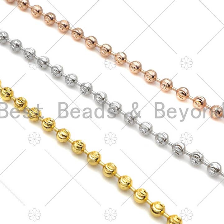 Kette im Laternen-Stil, 18 Karat Gold/Silber, 4 mm, von Yard, Lante für den Großhandel von BestBeads&Beyond