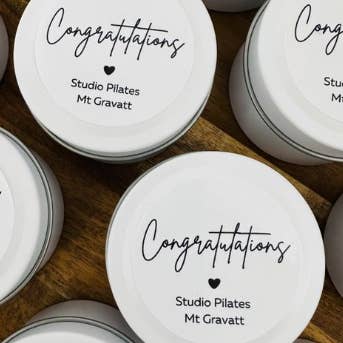 RISEthecandlestudio - Wholesale Travel Candles - Custom Designed | Branded Candle | Corporate Thank you candles | Business Branding with Personalise Message | 10-12hours burn time6