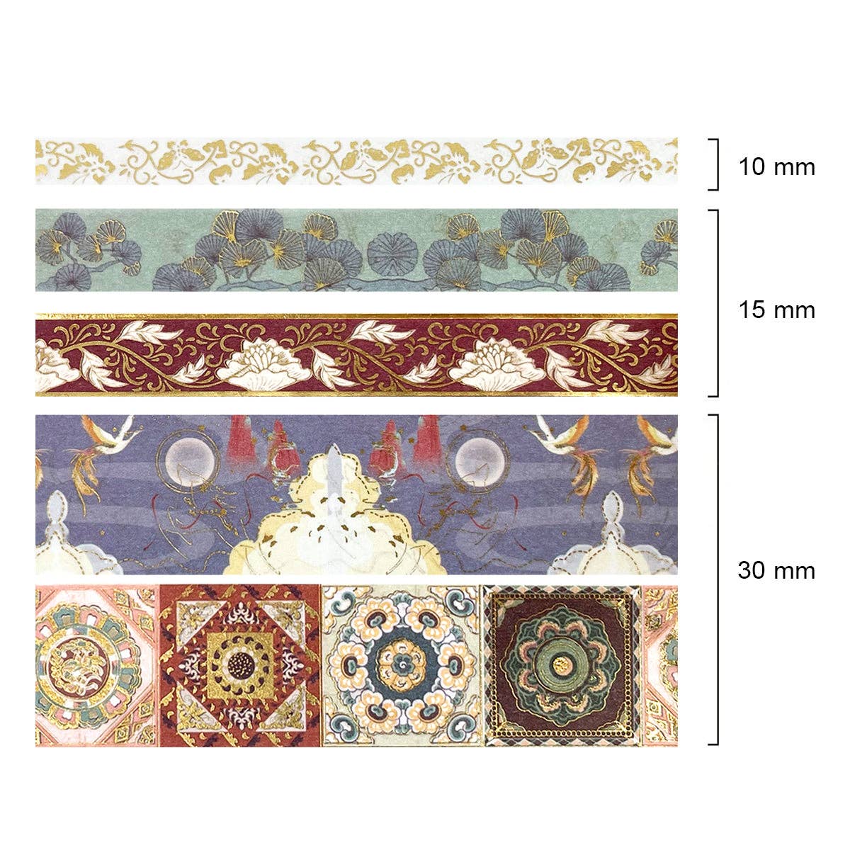 Wrapables.com - Wholesale Washi Tape - Wrapables Decorative Gold Foil Washi Tape and Sticker Set6