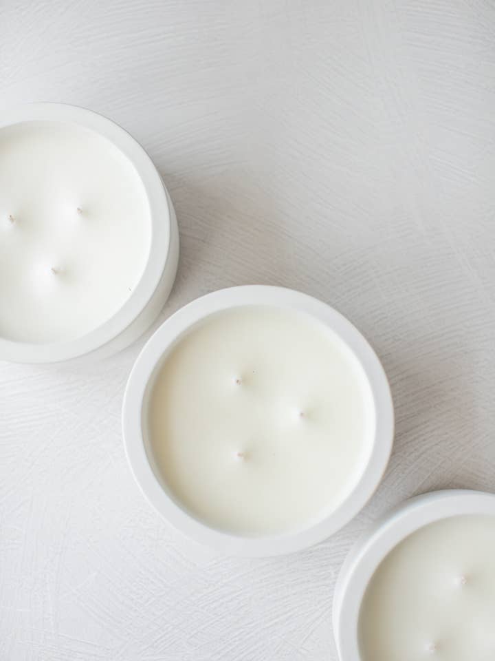 Shoreline | White Concrete Candle Bowl | 13oz for wholesale by Dahlia Fragrance